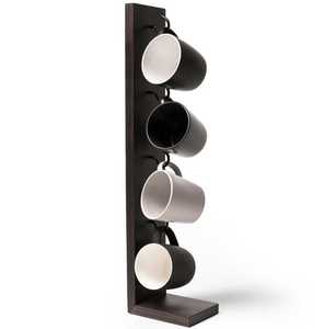 Porte-gobelets en bois personnalisable de style nordique, écologique, support pour tasse à café, organisateur avec plusieurs crochets - Product Image 4