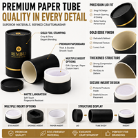 Boîte de flacon cosmétique de luxe, tube en carton kraft, emballage cylindrique pour thé, café, soins de la peau, huile essentielle, parfum, boîte en tube de papier
