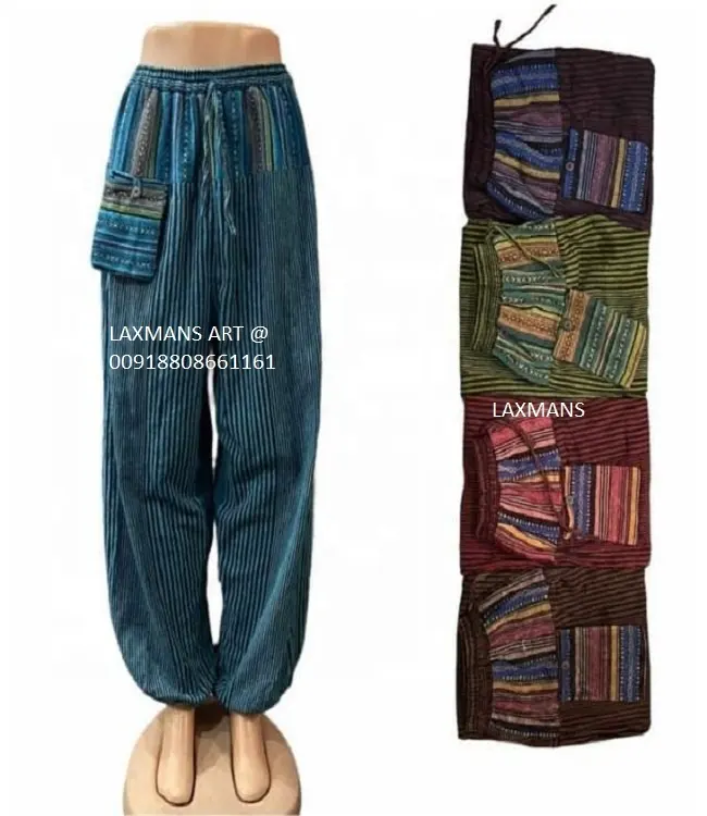 Venta caliente nuevo algodón patchwork pijamas bohemio patchwork pijamas indio Boho pantalones Bollywood pantalones patchwork algodón Pijamas