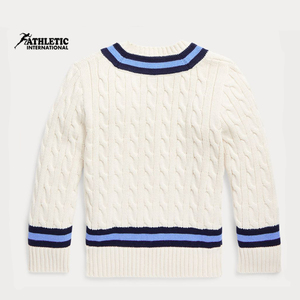 Kids Sweater 100% Wool Knitted Acrylic Cotton <b>Cardigan</b> for Kids Customize V Neck Cricket Jumper High Quality Sweater - Product Image 2