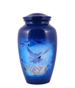 Urna de cremación voladora de aluminio para cenizas humanas para adultos-Urna funeraria conmemorativa hecha a mano para cenizas-Urna de columbario grande - Product Image 1