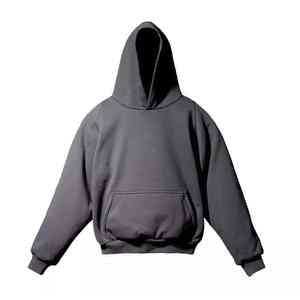 Hoodie oversize unisexe en molleton épais double couche sans cordon, broderie personnalisée, polyester/coton - Product Image 5