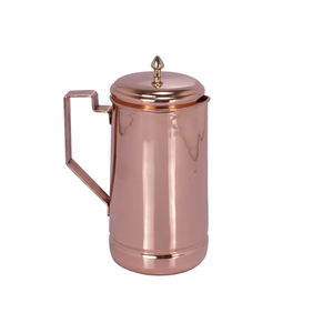 Table Ware And Drink Ware Pure Copper <b>Water</b> <b>Jug</b> <b>With</b> Hammered Design <b>Lid</b> Knob And Handle - Product Image 3
