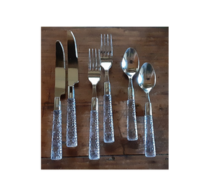 Luxury Stainless Steel Flatware Set W/Clear Diamond <b>Acrylic</b> Handle for Kitchenware and Restaurants Use - Product Image 5