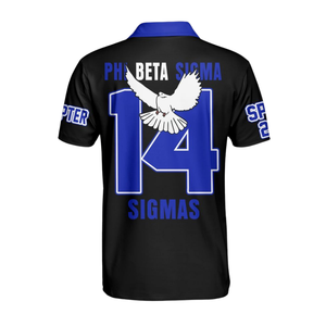 Phi เสื้อโปโล1914รุ่นเบต้า Sigma, เสื้อคอตตอนผ้า220ลายปัก GSM chenille สมาคมกรีกทั้งเก้า - Product Image 3