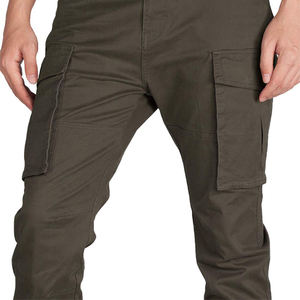Pantalones Cargo de trabajo informales para hombre Patrón recto de tela sostenible de cintura alta de secado rápido con lavado oscuro a la venta - Product Image 5