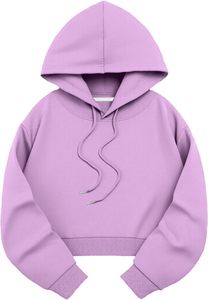 2025 femmes personnalisé 100% coton sweats vestes à manches longues recadrée sweat à capuche zippé respirant doublure solide hiver avant - Product Image 3