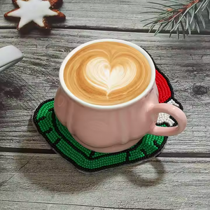 Creative Christmas Style Glass Beads Coasters Handmade <b>Tea</b> Coasters Insulated Coasters Desktop <b>Decoration</b> by MD Handicrafts - Product Image 6