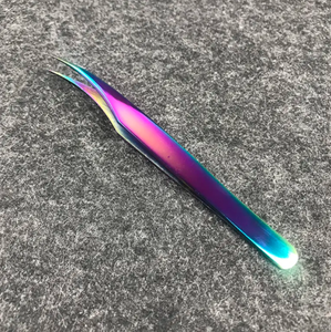 ANAAIF Juego de pinzas para cejas de Color arcoíris de acero inoxidable, 4 Uds., aplicador de pestañas de Punta puntiaguda, regalo para pestañas y depilación - Product Image 3