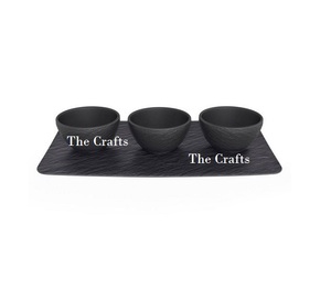 Conception fantastique en bois couleur noire Dessert bonbons bol meilleure qualité personnaliser la taille noix chocolats serveur - Product Image 1