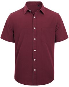Casual ligero botón abajo vacaciones playa verano Tops con bolsillo más tamaño camisas de los hombres - Product Image 3