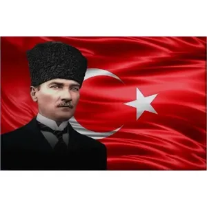 Fida Ataturk in Front of Waving Turkish Flag <b>Canvas</b> Print - Product Image 6