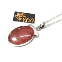 Collier en argent sterling 925 fait à la main avec pendentif ovale en rhodochrosite naturelle tendance et mignon pour femmes