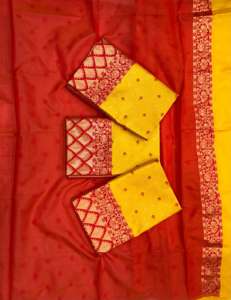 FashionHarbour High Quality Heavy Jacquard Silk <b>Saree</b> <b>Purple</b> Golden Big Jacquard Weaving Border Summer Bollywood Party Style - Product Image 3