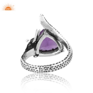Antique Look 925 Sterling Silver <b>Ring</b> Natural <b>Amethyst</b> Gemstone <b>Ring</b> Jewelry Collection for Women Gift for Her - Product Image 2