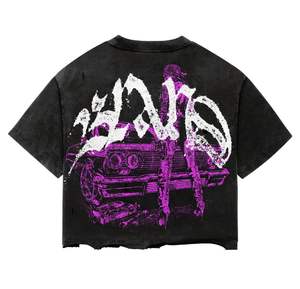 Moda novedosa 2025, camisetas con serigrafía personalizada para hombre, Camiseta holgada Vintage lavada de talla grande 100% de algodón con dobladillo desgastado para hombre - Product Image 3