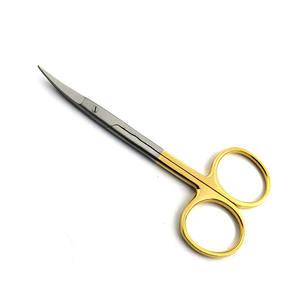 Ciseaux chirurgicaux lame incurvée tranchante opération ciseaux de pansement demi or ciseaux de coupe de point en acier inoxydable - Product Image 1