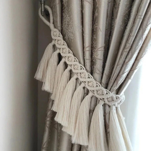 ผ้าม่านใบ Macrame Boho ตกแต่งที่เรียบง่ายผู้ถือผ้าม่านหน้าต่างที่ทันสมัย Tiebacks บ้านตกแต่งที่ไม่ซ้ํากันบ้าน - Product Image 1