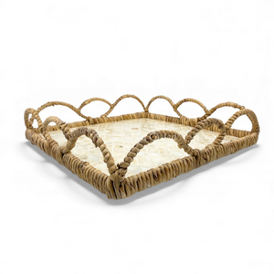 Plateau en nacre en gros avec bord en jacinthe d'eau pour la décoration de table à la maison, service de nourriture en provenance du Vietnam - Product Image 3