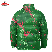 Blouson matelassé léger et réversible pour homme, blanc, avec logo brodé personnalisé, chaud, à capuche zippée, en matériaux recyclés, collection hiver 2025