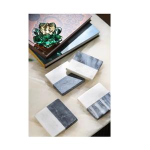 Elegant Natural Square White Blue Stone Coasters for Dining <b>Kitchen</b> Office-Premium Desktop <b>Mats</b> & Pads - Product Image 3