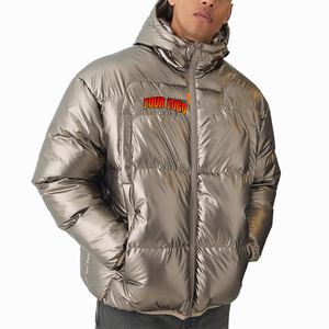 Chaqueta de Invierno Personalizada para Hombre, Impermeable, de Lona, con Cuello Alto, Estilo Casual Brillante, Cierre de Cremallera, OEM Disponible - Product Image 4