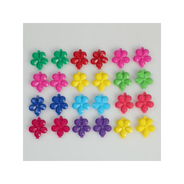 Adorable CUTE Hair Accessories For Girls Adorable Sunflower Circle and Ribbon Plastic Hair Barrettes With Self Hinge Design