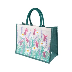 Sac en jute à logo imprimé personnalisé le plus vendu avec poignée en toile de jute de grande capacité pour textiles et produits en cuir - Product Image 6