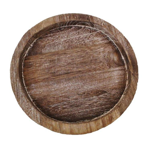 PLATEAU DÉCORATIF ROND EN BOIS COUPÉ Plateau de service rond en bois Grand plateau rond en bois par glowin fashion - Product Image 3