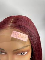 Wig Bob merah 99j merah 12 inci rambut manusia Virgin Vietnam mentah Vendor rambut Wig depan renda lurus harga grosir