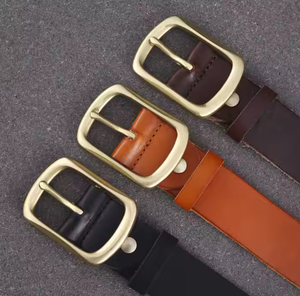 Cinturón de Cuero Vacuno de Primera Calidad para Hombre, con Hebilla de Acero de Cierre Automático de Una Sola Punta, Longitud de 105-125 cm, Venta al por Mayor - Product Image 3