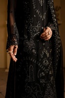 Costume de soirée en mousseline de soie respirant de haute qualité pour femmes modeste indien pakistanais brodé Salwar Kameez robe droite naturelle