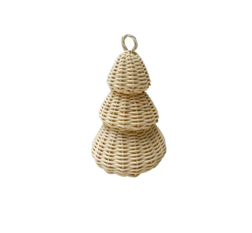 Bestseller umwelt freundlicher hand gewebter Weihnachts baum Rattan Tabletop Xmas Tree Mini Ornamente für Tisch dekoration