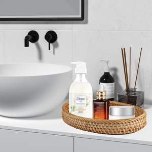 Bandeja ovalada de ratán tejida a mano con asas Plato decorativo de mimbre natural para el hogar y la cocina - Product Image 3