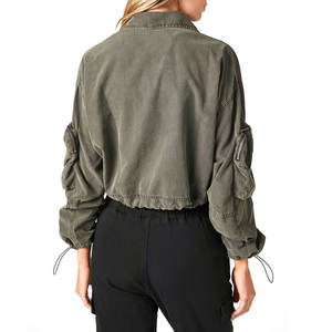 OEM Service Top Selling <b>Women</b> Cropped <b>Jacket</b> / New Winter Collection Plain Blank Plus Sizes Crop Top <b>Jacket</b> for <b>Women</b> - Product Image 3