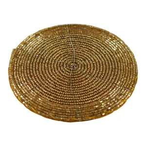 Top Class Demanding Handmade Beaded Gold Colored Place-mat handmade beaded place mat for dining table dining table placemat