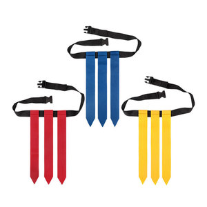 Adjustable Flag Football <b>Belt</b> With Removable <b>Red</b> Blue Yellow Flags Solid Color Classic Style Training Equipment - Product Image 1