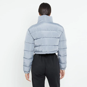 Veste matelassée d'hiver North personnalisée pour hommes et femmes grande taille en nylon Shell Logo imprimé chaud extérieur à capuche sans col - Product Image 6