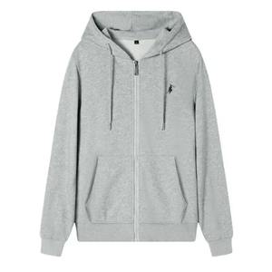 Sweat à capuche unisexe décontracté uni brodé sur le devant, 100% coton jersey, col en V, poches, respirant, coupe régulière, 250g - Product Image 5