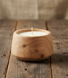 Pot à bougie en bois avec forme personnalisée - Product Image 2