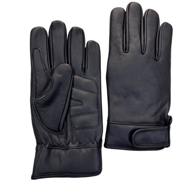 Premium Black Goatskin Leather Driver Gloves