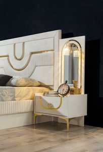 Juego de dormitorio italiano Pinar, juego de dormitorio de lujo para el hogar, diseño elegante, construcción duradera, máxima comodidad para noches de descanso - Product Image 5