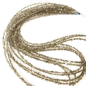 Cuentas de Cuarzo Herkimar con Recubrimiento de Diamante, Color Gris Claro Natural, Calidad AAA, Tamaño 2-3 mm - Product Image 1