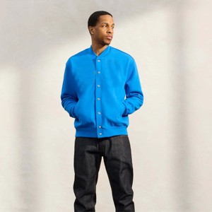 Stylish Men's Fleece Varsity <b>Jacket</b> Durable and <b>Warm</b> Ideal for Outdoor Activities and Layering - Product Image 1