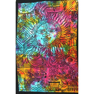 Lote al por mayor de tapices tie-dye bohemios hippie para colgar en la pared, decoración abstracta de algodón, póster navideño para exteriores y dormitorios con cuerda - Product Image 3