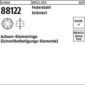 Retaining Rings Axle <b>Clamping</b> Ring R 88122 FD 10x18.0x1.8 Spring Steel Burnished 500 Pieces - Product Image 1