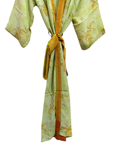 Luxury Summer <b>Kimono</b> Bikini <b>Cover</b> <b>up</b>, Night Wear Long Robe, Handmade Indian Vintage Recycled Silk Sari <b>Kimono</b>, - Product Image 4
