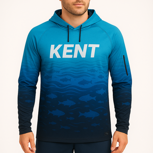 Camisa de pesca sublimada con capucha de talla grande UPF 50 + Premium Anti-UV de secado rápido que absorbe la humedad para pescadores para deportes al aire libre - Product Image 1