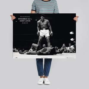 Modern Style for Muhammad Ali Vs Sonny Liston <b>Poster</b> Black <b>Frame</b> for Wall Decor - Product Image 3