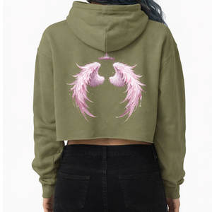 Women Winter <b>Crop</b> <b>Top</b> Hoodie OEM Custom Designed Premium Fleece Fabric Relaxed Fit 3D Embroidery Front Perfect Modern Streetwear - Product Image 6